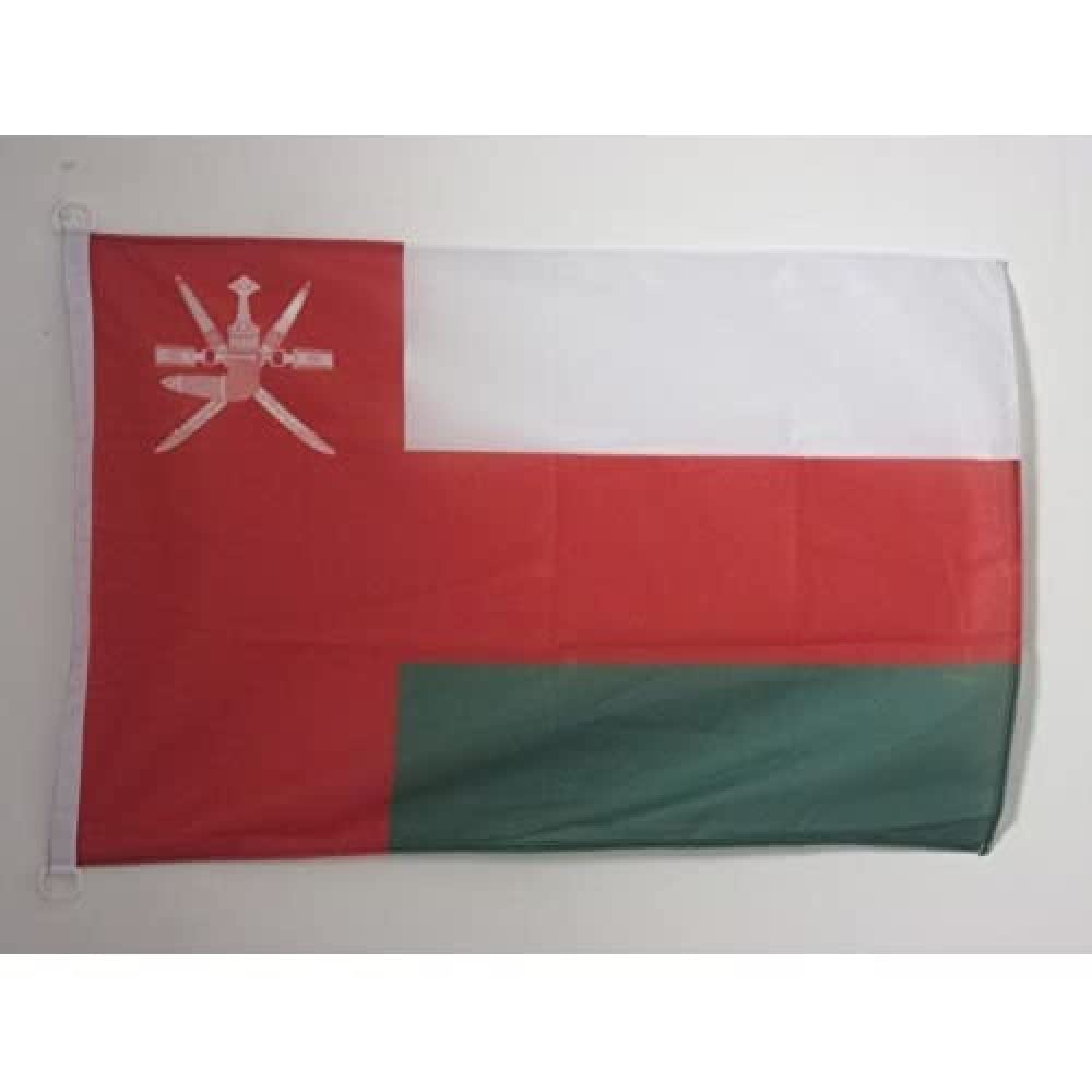 AZ FLAG - Oman Nautical Flag - 18'' x 12'' - For Outdoor and Boat - Omani Banner Knitted Polyester with Two Plastic Rings - Vivid Colors - 12x18 in - 45x30 Cm — image 1