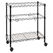 Two-Tier Rolling File Cart, 26w x14d x 29-1/2h, Black, Sold as 1 Each