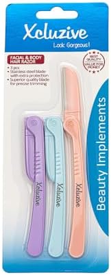 Xclusives Razor Xcluzive Facial & Body Hair Razor, Pack of 3, Plastic Handle, Unisex ...