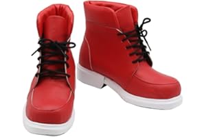 Yuanplate Izuku Midoriya Red Cosplay Shoes Boots Halloween Shoes Party Costume Accessory