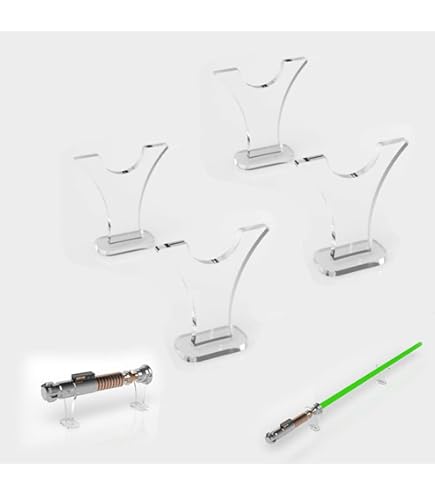 WANLIAN Lightsaber Stand Sword Stand Desktop Acrylic Lightsaber Stand Sword Stand Fixed Stand Decorative Sword Stand Display Stand (Transparent - View #8