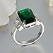 Psiroy 925 Sterling Silver 5.5cttw Created Emerald Filled Ring