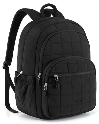 Laptop Rucksack für Frauen, Reiserucksack Schulrucksack Teenager Gesteppter Tagesrucksack, Wasserfeste Büchertasche für 15,6-Zoll-Laptop, College Reise Beige
