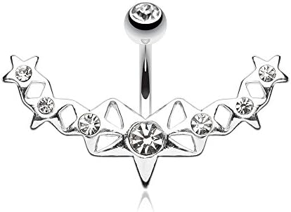 Glister Stars Arc Belly Ring (Clear)