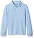 Nautica Big Boys' Uniform Long Sleeve Pique Polo, Light Blue, Medium/10/12