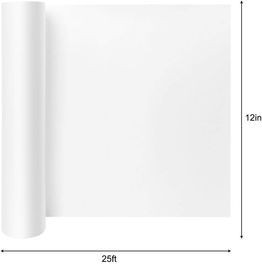 Self Adhesive Vinyl 12 Inches by 25 Feet Matte White Permanent Vinyl Roll for Signs, Scrapbooking, Silhouette Cameo, and Other Craft Cutters: Arts, Crafts & Sewing