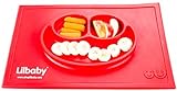 Placemat and Plate Suction Silicone by Lilbaby (Smiley Face, Red)