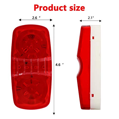 Trailer Marker Lights Amber and Red LED Side Marker Lights Double Bullseye 12 Diodes Clearance Indentification Lights for Trailer Trucks RV SUV Boat (7 Red+6 Amber)