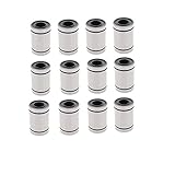 TriGorilla 12Pcs LM6UU 6*12*19mm Inside Dia Rubber Sealed Linear Ball Bearing Bushing