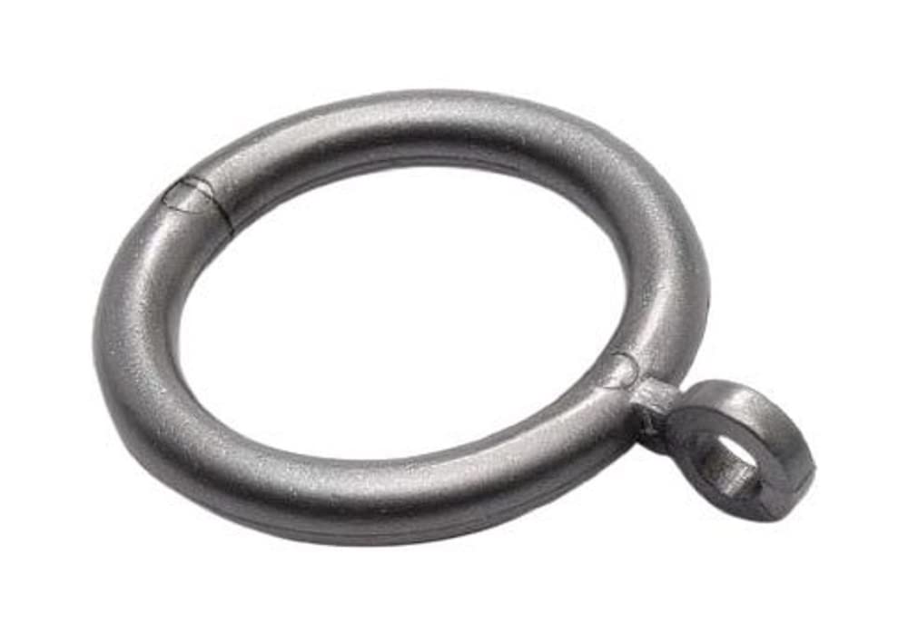 Merriway BH04511 (24 Pcs) Plastic Curtain Pole Rod Drapery Rings with Fixed Eye, Inner Diameter 25mm (1 inch) and Outer Diameter 33mm (1.1/4 inch) Grey - Pack of 24 Pieces