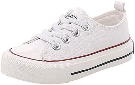 iDuoDuo Boy's Girl's Candy Color Casual Slip On Cute Board Canvas Shoes Sneakers White 2 M US Little Kid