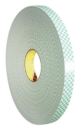 3M 4032 Double Coated Urethane Foam Tapes, 12 mm x 66 m, 0.8 mm, White, Pack of 18