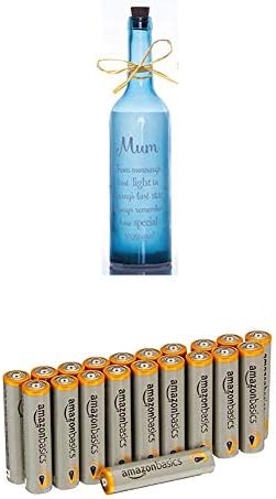 Boxer Mum-Starlight Bottle, Purple & Amazon Basics AAA Performance Alkaline Batteries [Pack of 20] - Packaging May Vary
