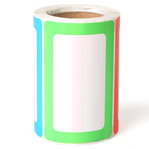 FANGTEK Colorful Plain Name Tag Labels 3 1/2 X 2 1/4, 200 Stickers.