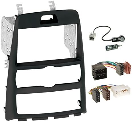 Hyundai Genesis Coupe 10 Original Plug & Play Quality 2-Din Car Radio Installation Set Includes Aerial Adaptor Radio Connection Cable and Radio Fascia/Frame Black