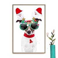 Framed Canvas Wall Art Christmas Santa Claus Canvas Prints Home Artwork Decoration for Living Room,Bedroom - 16x24 inches