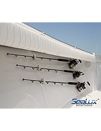 SeaLux Premium aluminio anodizado Snap Lock Rod y carrete de almacenamiento de almacenamiento en rack conjunto para barco, automóvil, furgoneta