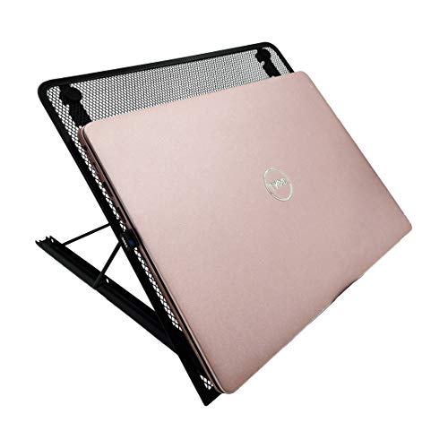 Ventilated Adjustable Foldable Portable Laptop Tablet Stand Riser, Large Version Light Box Laptop Pad Stand with 9 Angles Skidding Prevented Tracing Holder, Fits Up to 10-15.6 inch Notebook, Black