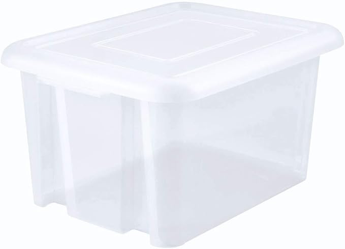 EDA Caja de Almacenamiento de 50 L, Color Azul Mineral con Tapa Negra: Amazon.es: Hogar