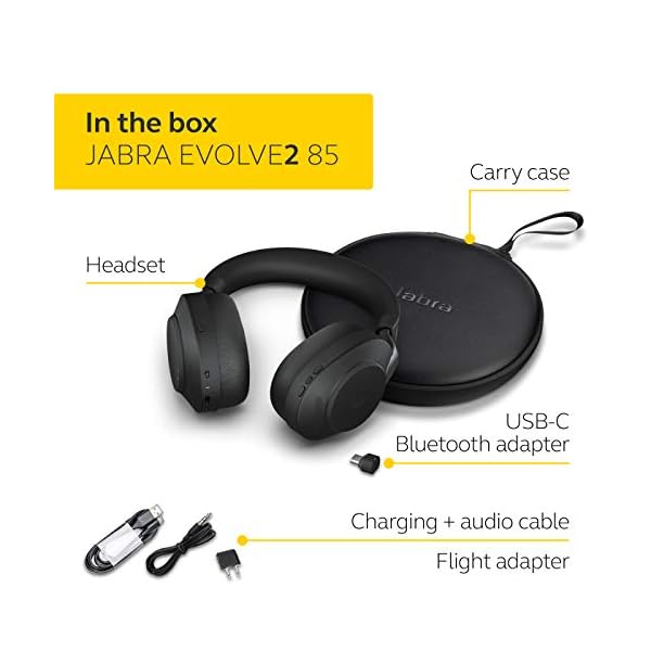 Jabra-Evolve2-85-Wireless-PC-Headset--Noise-Cancelling-UC-Certified-Stereo-Headphones-With-Long-Lasting-Battery--USB-C-Bluetooth-Adapter--Black Jabra Evolve2 85 Wireless PC Headset – Noise Cancelling UC Certified Stereo Headphones With Long-Lasting Battery – USB-C…