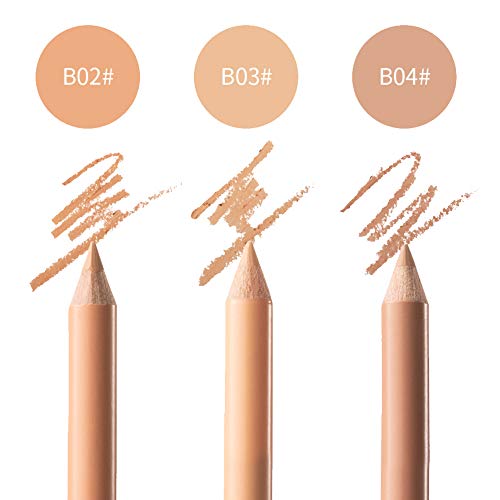 3 PCS Wonder Concealer Pencil, Concealer Stick Set, Waterproof Full Coverage Foundation Concealer for Eye Dark Circles Spot & Imperfections, Scar (B03#)
