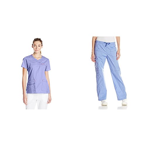 WonderWink WonderFLEX: Patience Curved Notch Neck Top & Faith Multi-Pocket Cargo Pant