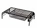 Monitor Stand Riser, Mesh Metal Desktop for Computer/Laptop TV Printer with Pull Out Drawer. New Design with Two Cellphone Slots. Two Compartments for Storage Organizer. Black by House Ur Home