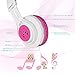 Bluetooth Headphones, Riwbox CT-7 Cat Ear LED Light Up Wireless Foldable Headphones Over Ear with Microphone and Volume Control for iPhone/iPad/Smartphones/Laptop/PC/TV (White&Pink)thumb 4