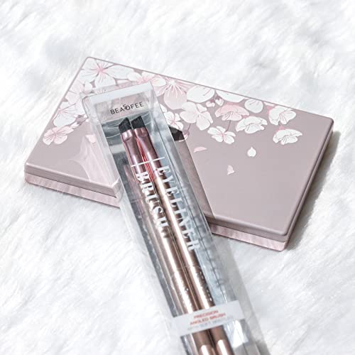 Eyeliner Pinsel 2 Stück Abgewinkelter Lidstrich Pinsel Precision Gel Eyeliner Make up Pinsel Cruelty Free Synthetic Borsts, Smooth Liquid Augenbrauen Pinsel
