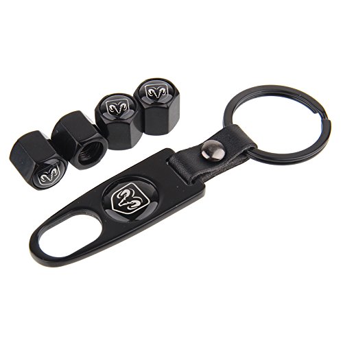 image for EZKEY Pack of 4 Universal Wheel Tire Valve Stem Air Caps Covers and 1 