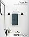 Industrial Pipe Towel Bar Fixture Set by Pipe Decor | Wall Mounted DIY Style, Heavy Duty Rustic Iron, Black Electroplated Rust Free Finish With Mounting Hardware For Kitchen Or Bath Hanging, 18 Inches