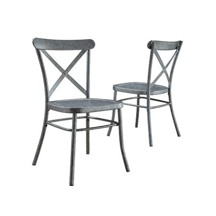 Better Homes and Gardens Collin Distressed Dining Chair 2-Pack Silver