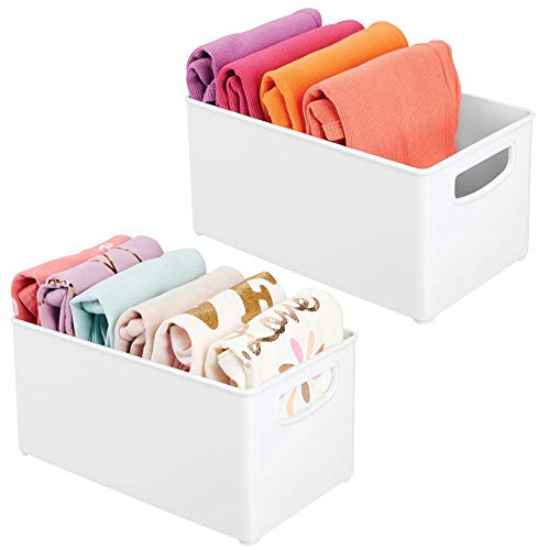 mDesign Deep Plastic Closet Organizer Bin, Storage Organizer Container with Handles, for Closets, Bedrooms, Entryways, Mudrooms, Kitchens, Pantry, Bathrooms - 5