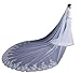 U-Hotmi Wedding Veil Cathedral Bridal Veil for Women Lace Sequins 1 Tier Long Wedding Bridal Veil, White