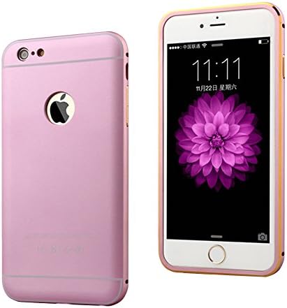 Metal-frame iPhone 6S Plus Protective Case, iPhone 6 Plus Case Hard Metal-frame and TPU Hybrid Shockproof Impact Rugged Armor Defender Case Protective Cover for Apple iPhone 6/6s Plus 5.5 inch (Pink)