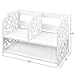 TY ARTS & CULTURE Desktop Organizer, Hollow Pattern Vintage Desk Storage Rack for Women Men and Kids, White Desktop Shelf Organizer for Home Office Desk Furniture