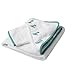 Eosette Hooded Baby Towel with Washcloth Mitt, 100% Organic Cotton –White Baby Bath Towel Set for Kids, Girls, Boys, Infant to Toddler –Baby Shower Gift