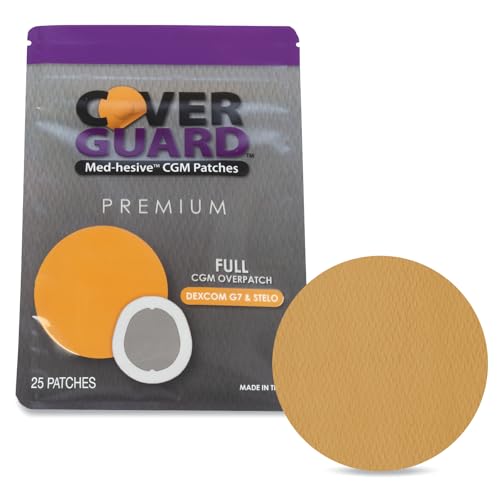 CoverGuard CGM Overpatch | Dexcom G7, Stelo | Tan Full Coverage Design| 25-Count | Waterproof Adhesive | Anti-Fray | Easy Application & Removal | Made in USA | Sensor Protection