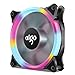 Aigo Halo LED Ring Fan 120mm Silent Sleeve Bearing PC CPU Cooling Neon Quite Clear Case Fan Mod 4 Pin/3 Pin for Computer Cases CPU Coolers and Radiators
