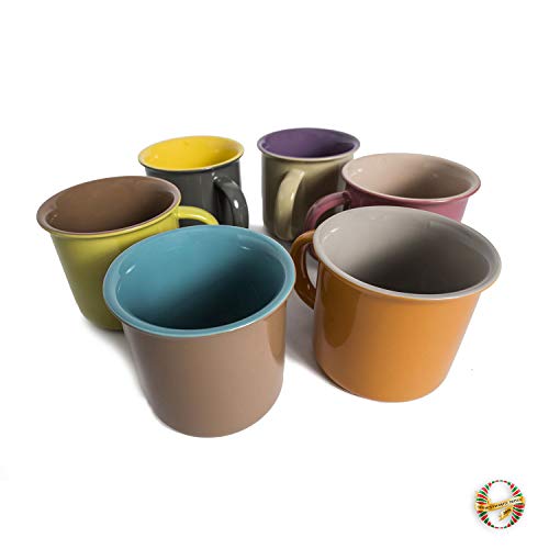Yedi Houseware Set of 6 Jumbo 20 oz Porcelain Mugs, Coffee, Tea, Cocoa, Set of 6, Hot Assorted Colors - Thumbnail 2