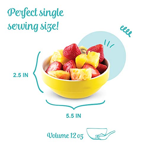 Uno Casa Ceramic Bowls - 4 Piece Serving Bowls for Cereal, Soup and Ice Cream - 12 oz