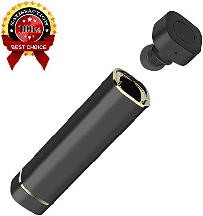 Bluetooth Headset, Mini Bluetooth Earpiece with 900MAH Power Bank Mic, Lipstick-Sized Portable Headphone In-Ear Magnetic Earphone for iPhone Galaxy and More,(Gold/Rose gold/Silver/Black) (black)