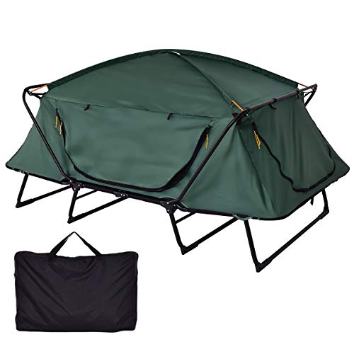 GYMAX Tent Cot, 2 Person Foldable Camping Waterproof Shelter with