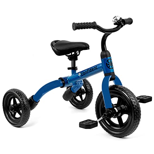 XIAPIA 3 in 1 Tricycle for Toddler Age 2-4 Year Old Boys and Girls, Foldable Toddler Tricycle& Balance Bike with Adjustable Seat and Detachable Pedal, Ride-on Toys for Boys Girls Birthday Gift