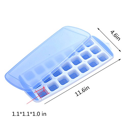 Ice Cube Trays, Ice Tray Food Grade Flexible Silicone Ice Cube Tray Molds with Lids, Easy Release Ice Trays Make 42-Ice Cube, Stackable Dishwasher Safe, Non-toxic, BPA Free (Newest/2 Packs) (2-PACK)
