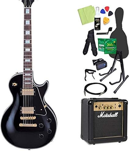 Amazon Burny Srlc55 Black 初心者14点セット マーシャルアンプ付き レスポールカスタムタイプ エレキギター バーニー ギター 楽器