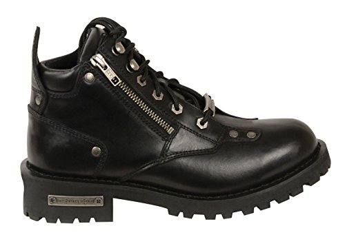 Milwaukee Leather Women's Short Boots with Zip Closure (Black, Size 10.5)