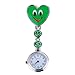 Polytree 2pcs Women's Smile Faces Heart Clip-on Pendant Nurse Fob Brooch Pocket Watch (Blue Green)