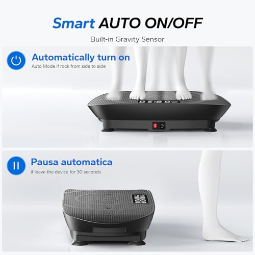 MERACH Vibration Plate Exercise Machine, Whole Body Exercise & Fitness Equipment, Bluetooth and Silicone Pedal, Vibrating Plate Machine with Auto Mode, Vibrate Fitness Platform for Home