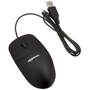 AmazonBasics-3-Button-USB-Wired-Computer-Mouse-Black-1-Pack Amazon Basics 3-Button Wired U